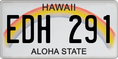 HI license plate EDH291