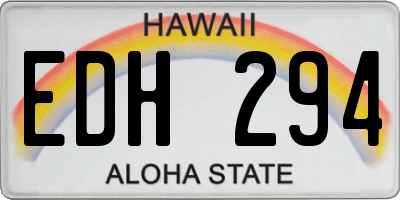 HI license plate EDH294