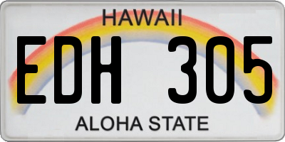 HI license plate EDH305