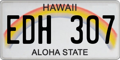 HI license plate EDH307