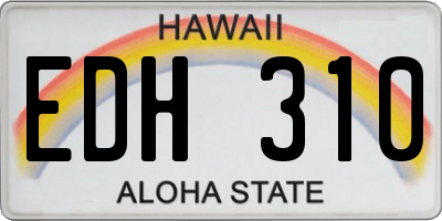 HI license plate EDH310