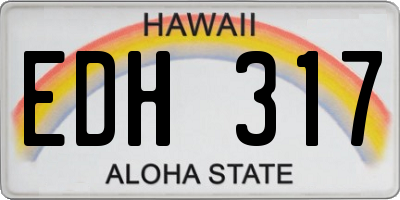 HI license plate EDH317
