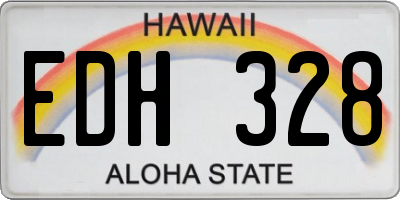HI license plate EDH328