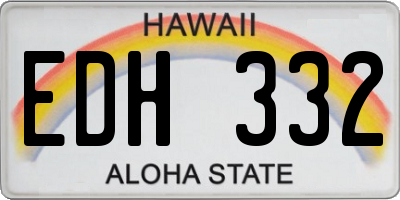 HI license plate EDH332