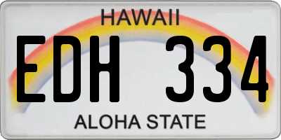 HI license plate EDH334