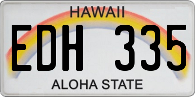 HI license plate EDH335