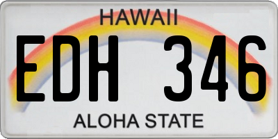 HI license plate EDH346