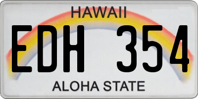 HI license plate EDH354
