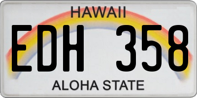HI license plate EDH358