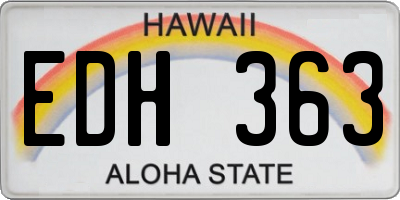 HI license plate EDH363