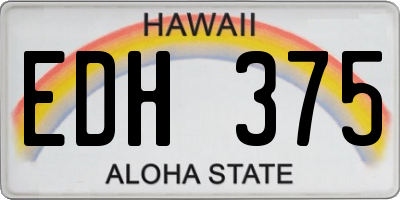 HI license plate EDH375