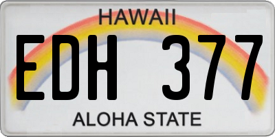 HI license plate EDH377