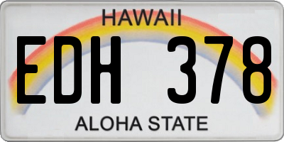 HI license plate EDH378