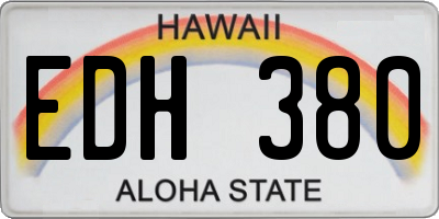 HI license plate EDH380