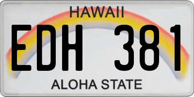 HI license plate EDH381