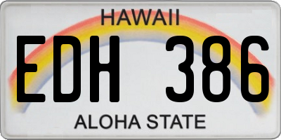 HI license plate EDH386