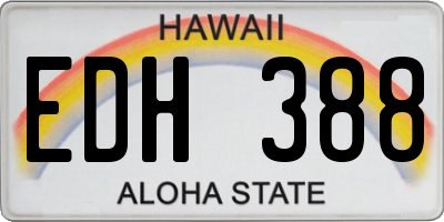 HI license plate EDH388