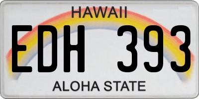 HI license plate EDH393