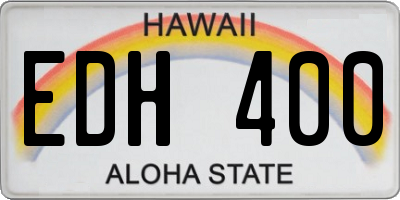 HI license plate EDH400