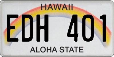 HI license plate EDH401