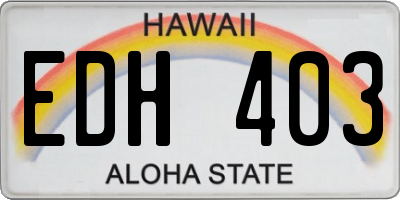 HI license plate EDH403