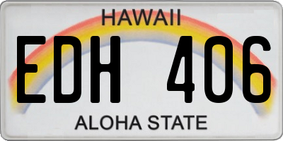 HI license plate EDH406