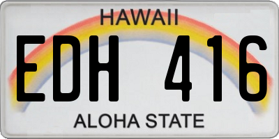 HI license plate EDH416