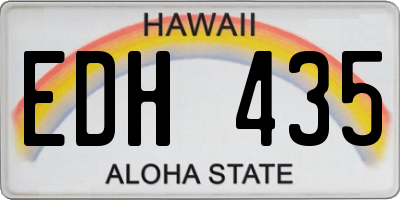 HI license plate EDH435