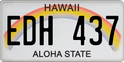 HI license plate EDH437