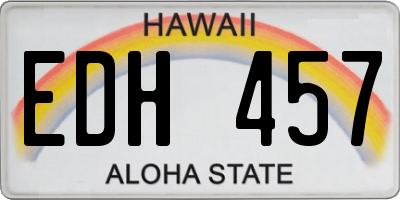 HI license plate EDH457