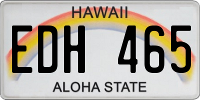HI license plate EDH465