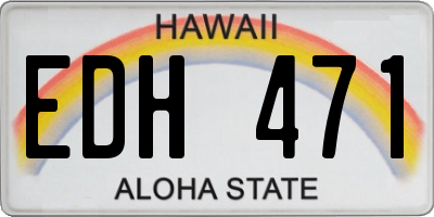 HI license plate EDH471