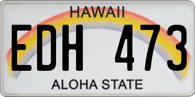 HI license plate EDH473