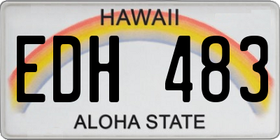 HI license plate EDH483
