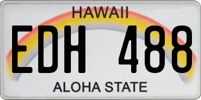 HI license plate EDH488