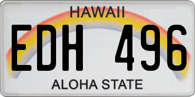 HI license plate EDH496