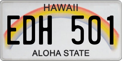 HI license plate EDH501