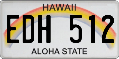 HI license plate EDH512