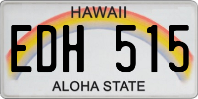 HI license plate EDH515