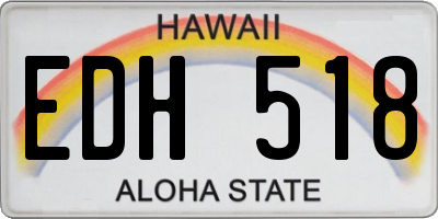 HI license plate EDH518