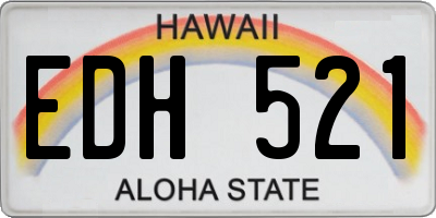HI license plate EDH521