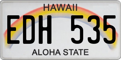 HI license plate EDH535