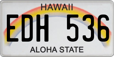 HI license plate EDH536