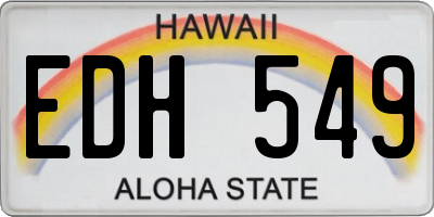 HI license plate EDH549