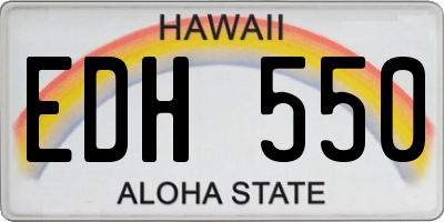 HI license plate EDH550