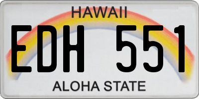 HI license plate EDH551