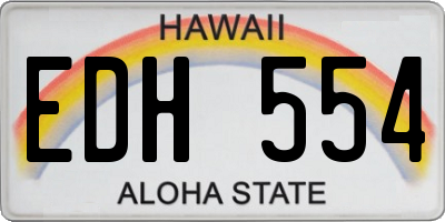 HI license plate EDH554