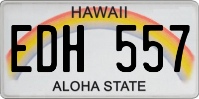 HI license plate EDH557