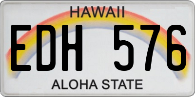 HI license plate EDH576