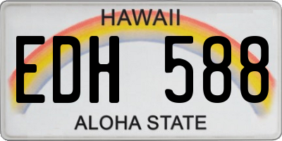 HI license plate EDH588
